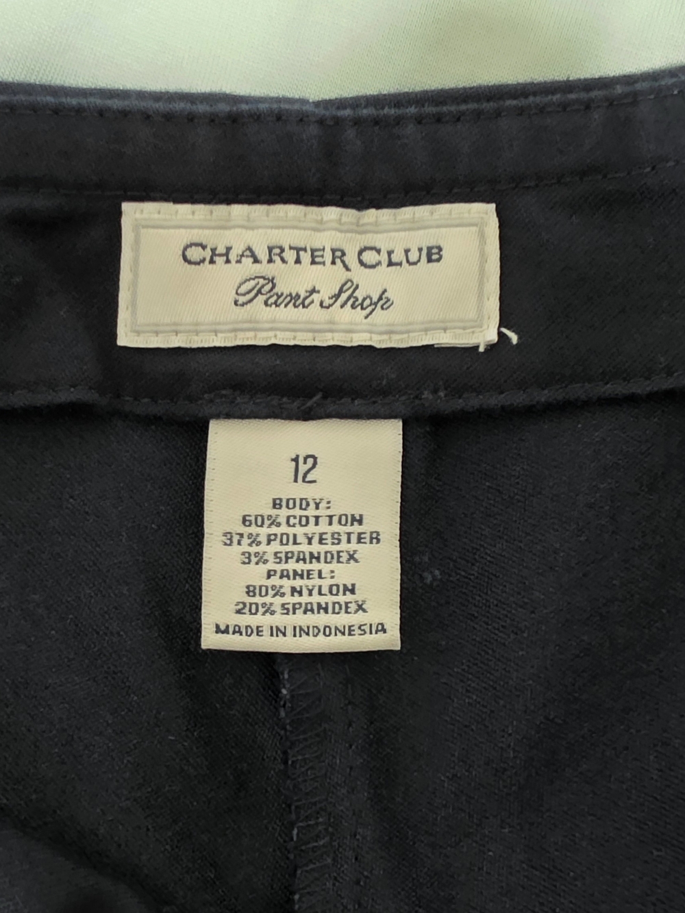 Charter Club Women's Navy Blue Trousers With Side Zipper- Size 12 (Curvy Fit)